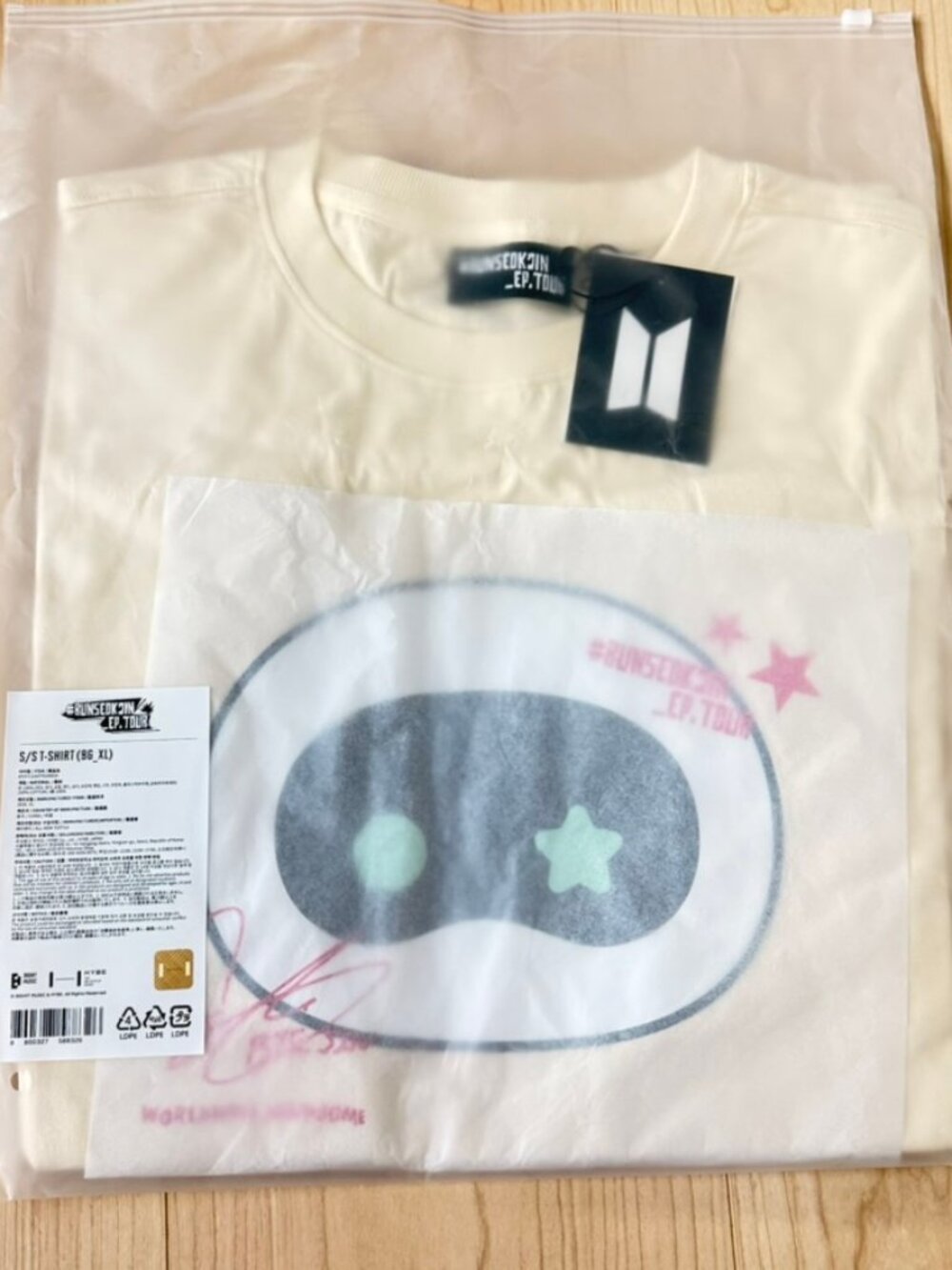 BTS Jin RunSeokjin Tour ENCORE Wootteo T-Shirt Official Size XL